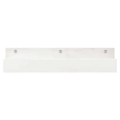 Wandschappen 2 st 50x12x9 cm massief grenenhout wit
