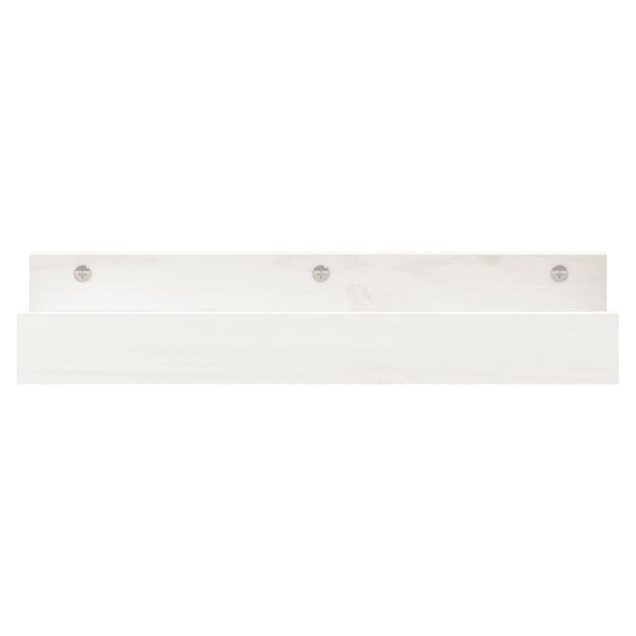 Wandschappen 2 st 50x12x9 cm massief grenenhout wit
