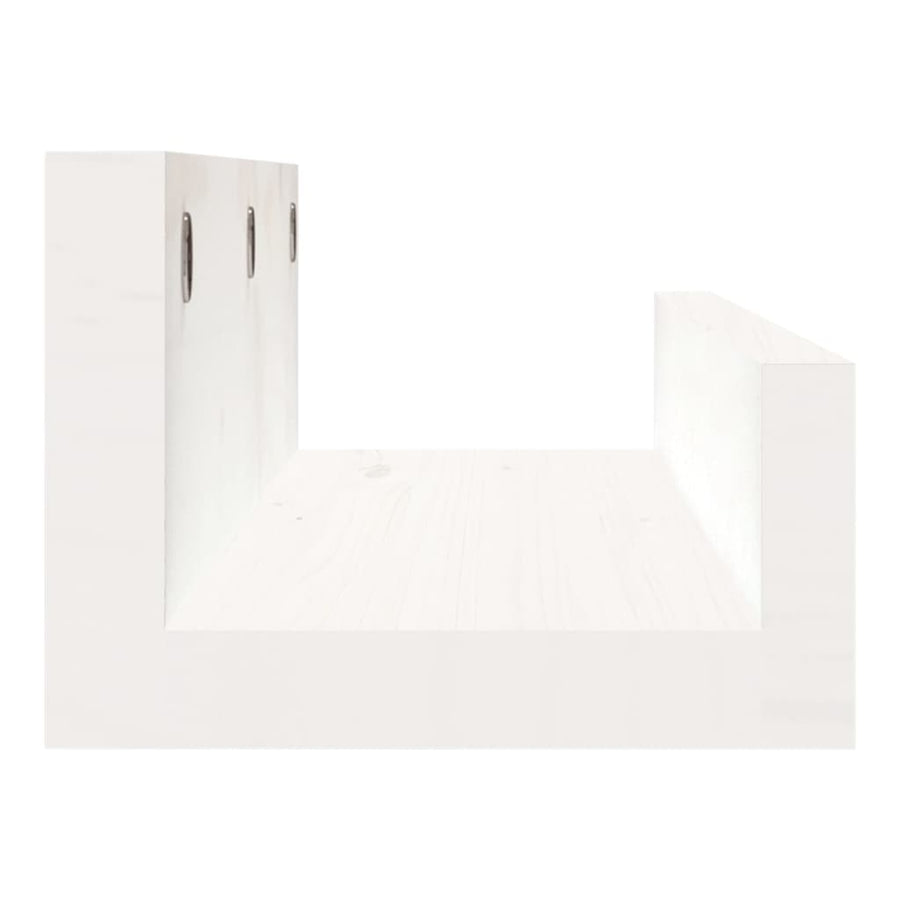 Wandschappen 2 st 50x12x9 cm massief grenenhout wit