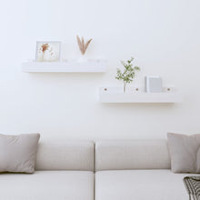 Wandschappen 2 st 50x12x9 cm massief grenenhout wit