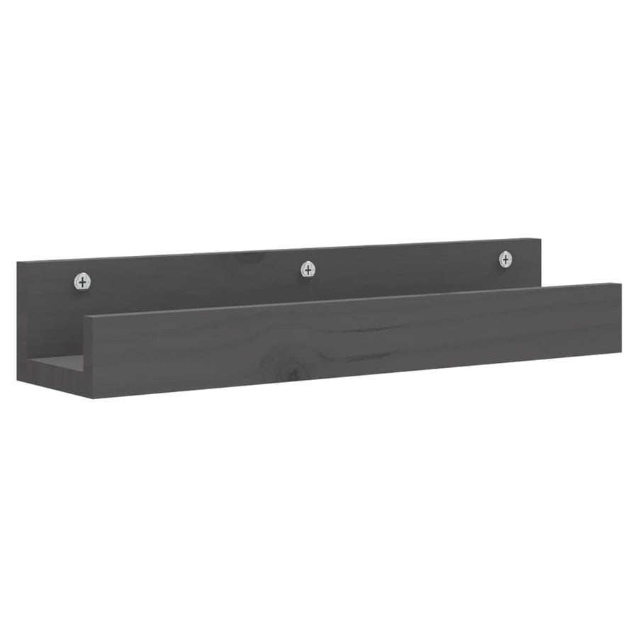 Wandschappen 2 St 50X12X9 Cm Massief Grenenhout Grijs