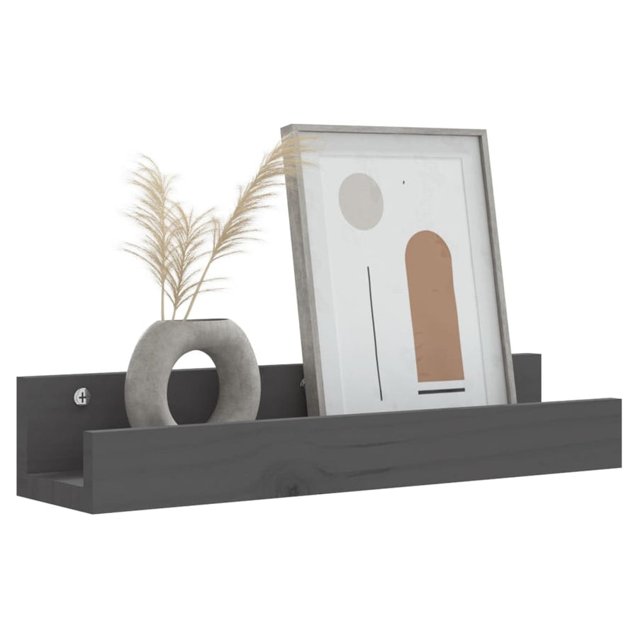Wandschappen 2 St 50X12X9 Cm Massief Grenenhout Grijs