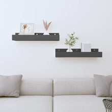 Wandschappen 2 St 50X12X9 Cm Massief Grenenhout Grijs