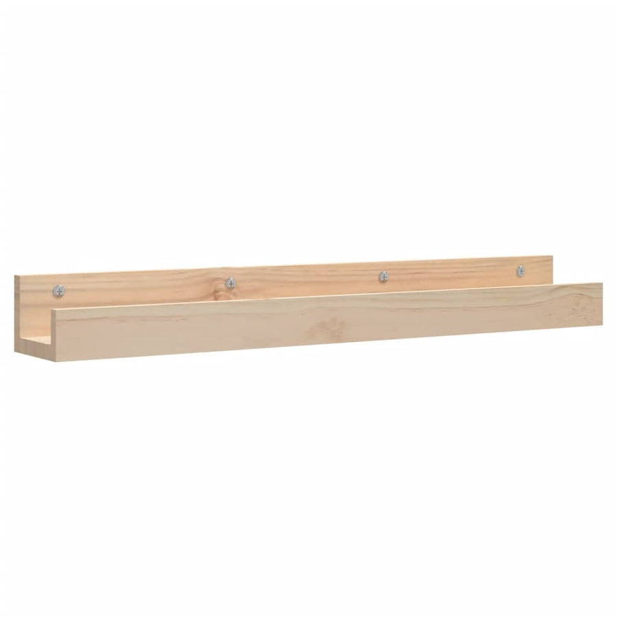 Wandschappen 2 St 80X12X9 Cm Massief Grenenhout 80 x 12 x 9 cm Naturel