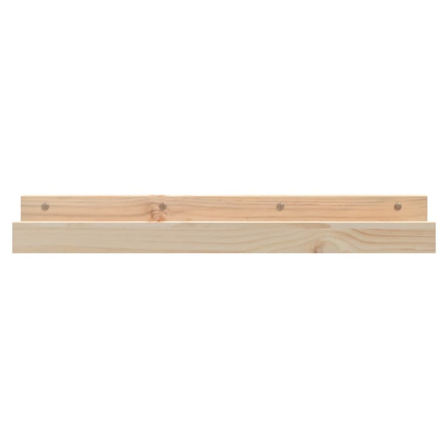 Wandschappen 2 St 80X12X9 Cm Massief Grenenhout 80 x 12 x 9 cm Naturel
