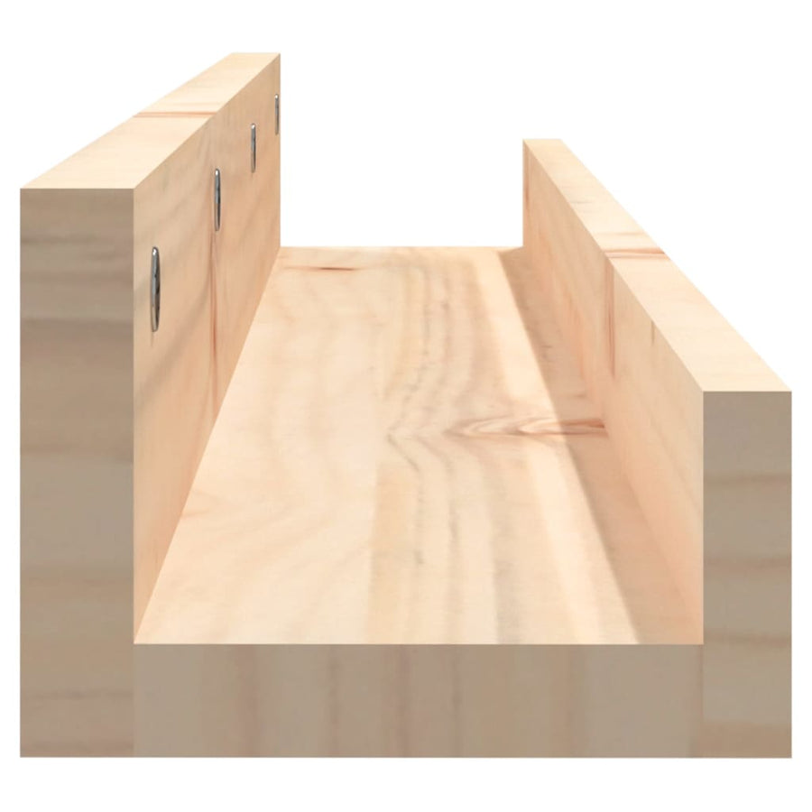 Wandschappen 2 St 80X12X9 Cm Massief Grenenhout 80 x 12 x 9 cm Naturel