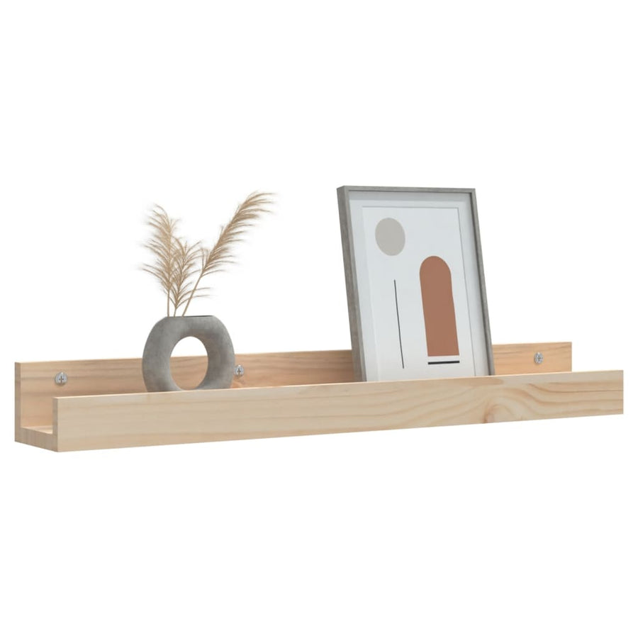 Wandschappen 2 St 80X12X9 Cm Massief Grenenhout 80 x 12 x 9 cm Naturel