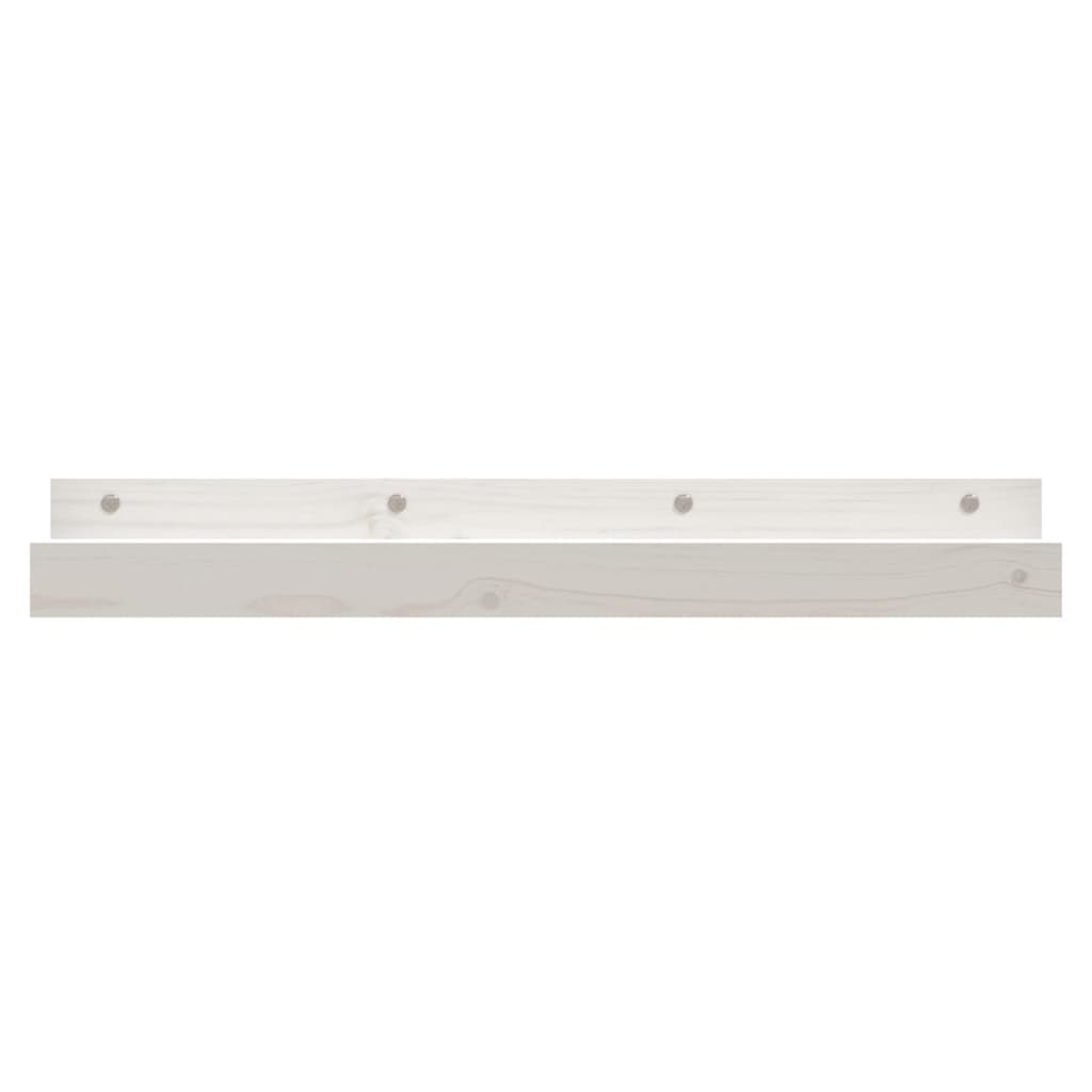 Wandschappen 2 st 80x12x9 cm massief grenenhout wit