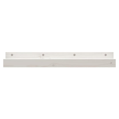 Wandschappen 2 st 80x12x9 cm massief grenenhout wit