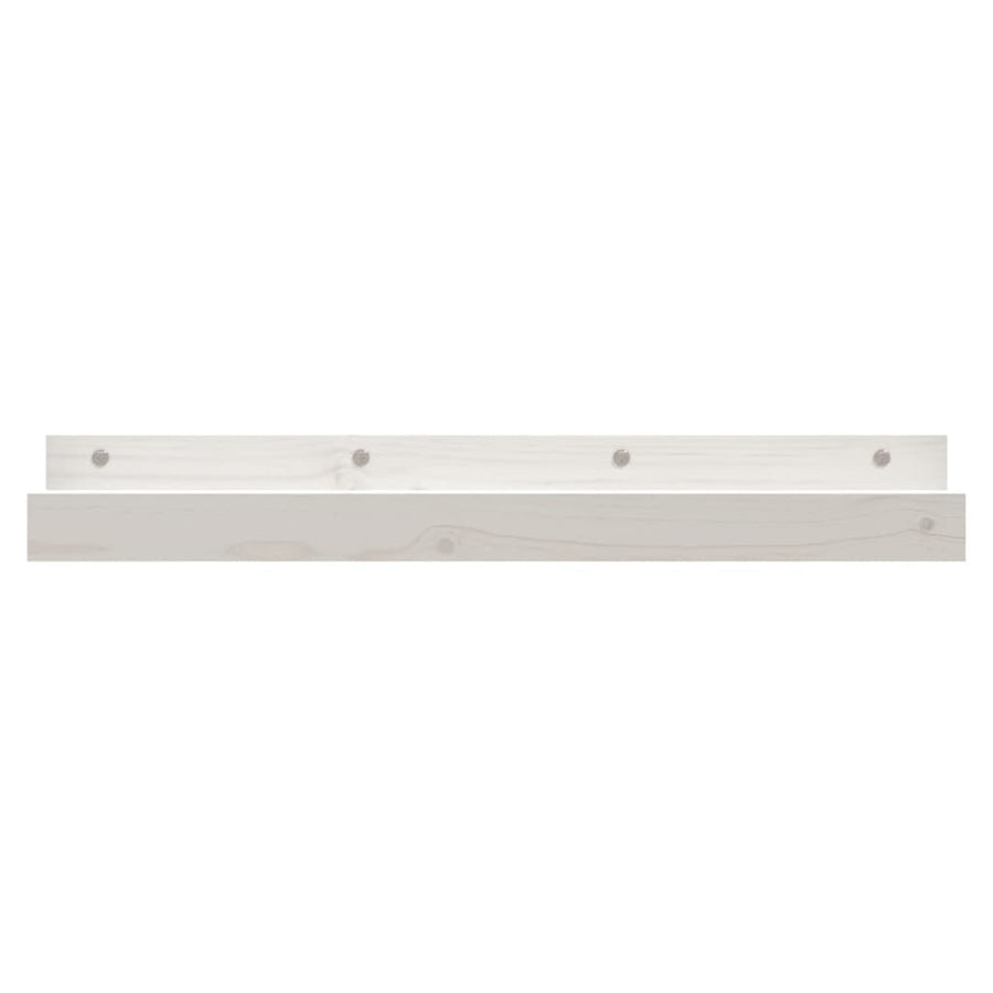 Wandschappen 2 st 80x12x9 cm massief grenenhout wit
