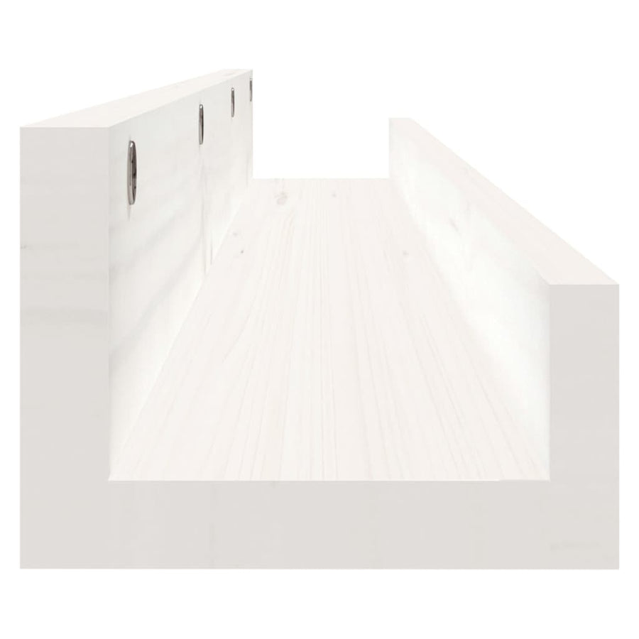Wandschappen 2 st 80x12x9 cm massief grenenhout wit