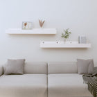 Wall shelves 2 pcs 80x12x9 cm solid pine wood white
