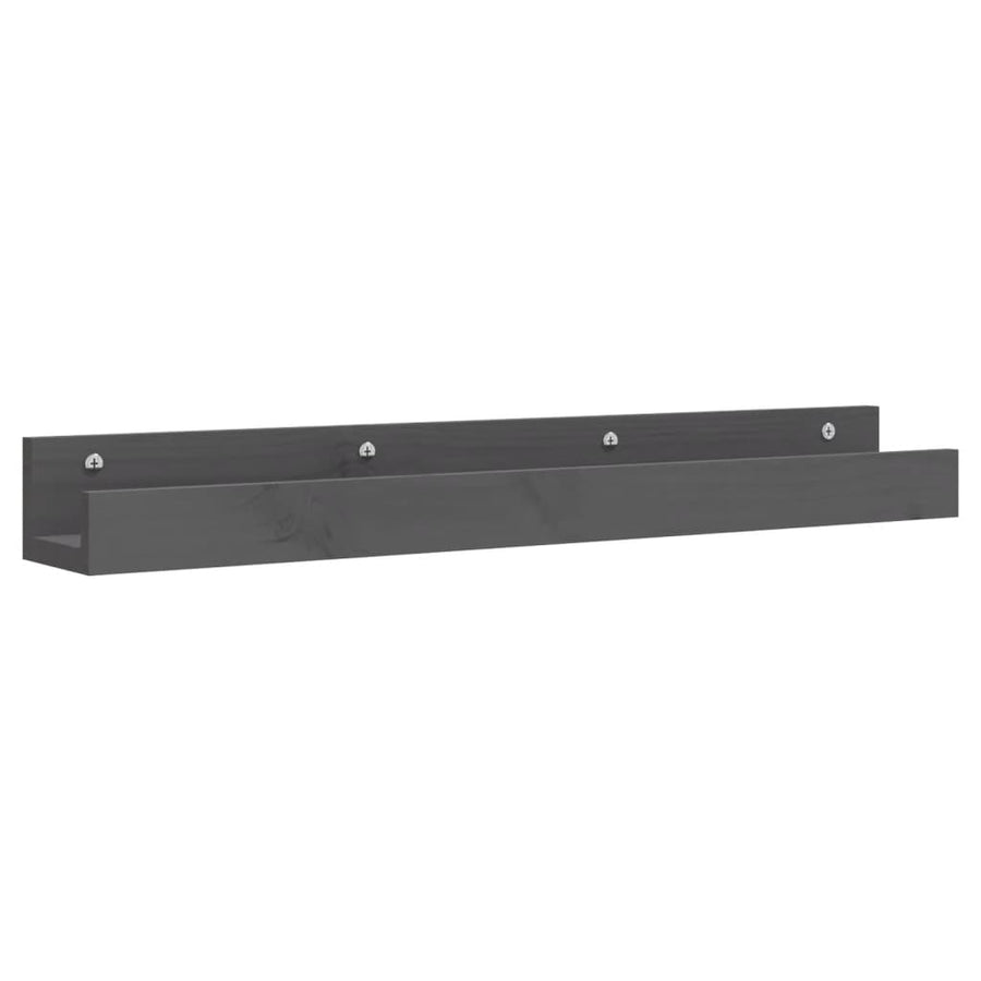 Wandschappen 2 St 80X12X9 Cm Massief Grenenhout Grijs