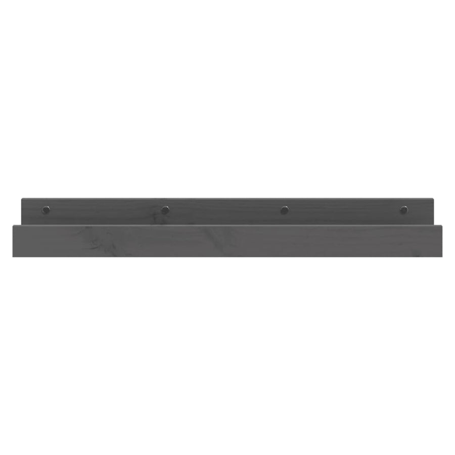 Wandschappen 2 St 80X12X9 Cm Massief Grenenhout Grijs