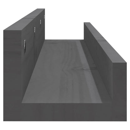 Wandschappen 2 St 80X12X9 Cm Massief Grenenhout Grijs