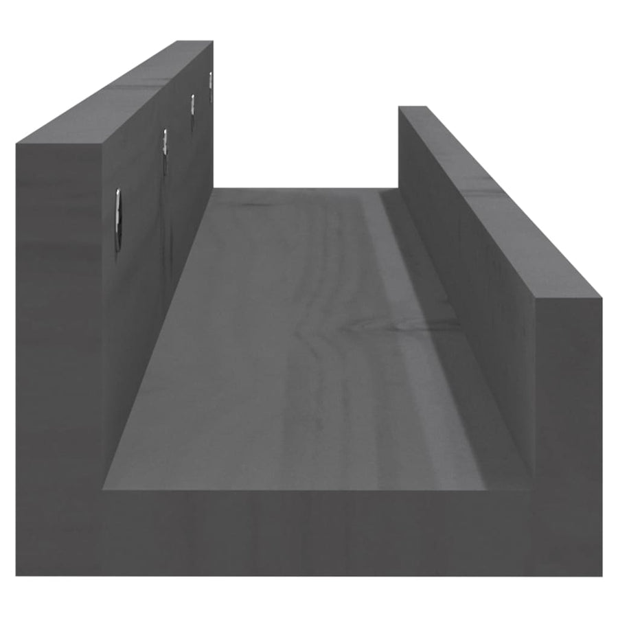 Wandschappen 2 St 80X12X9 Cm Massief Grenenhout Grijs