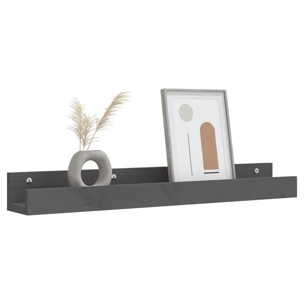 Wandschappen 2 St 80X12X9 Cm Massief Grenenhout Grijs