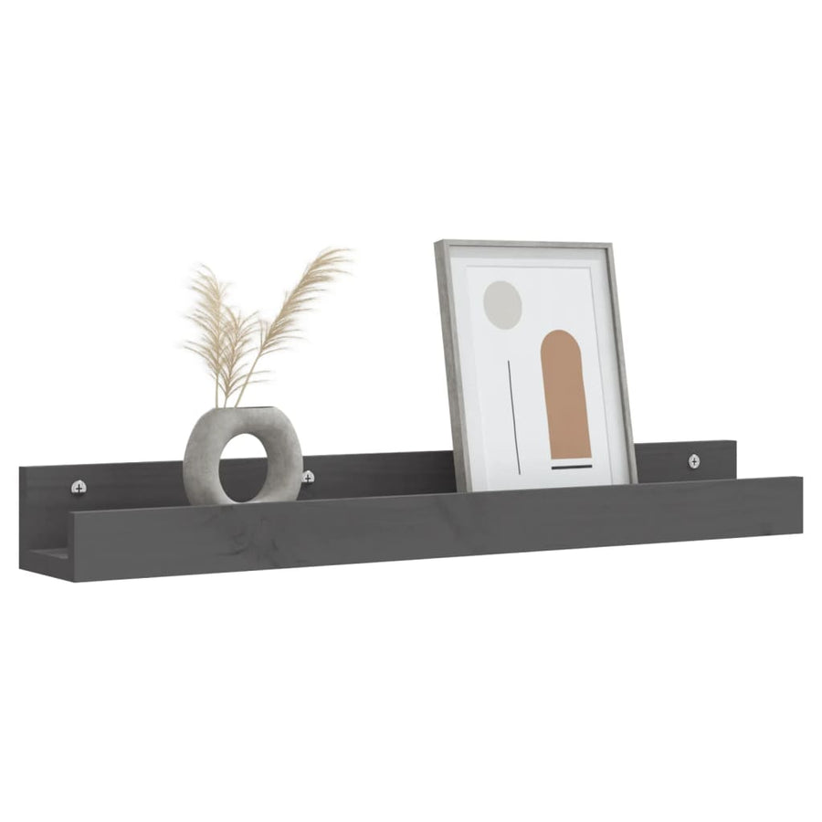 Wandschappen 2 St 80X12X9 Cm Massief Grenenhout Grijs