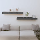 Wall shelves 2 pcs 80x12x9 cm solid pine wood grey