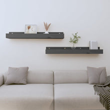 Wandschappen 2 St 80X12X9 Cm Massief Grenenhout Grijs