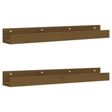 Wandschappen 2 St 80X12X9 Cm Massief Grenenhout Honingbruin