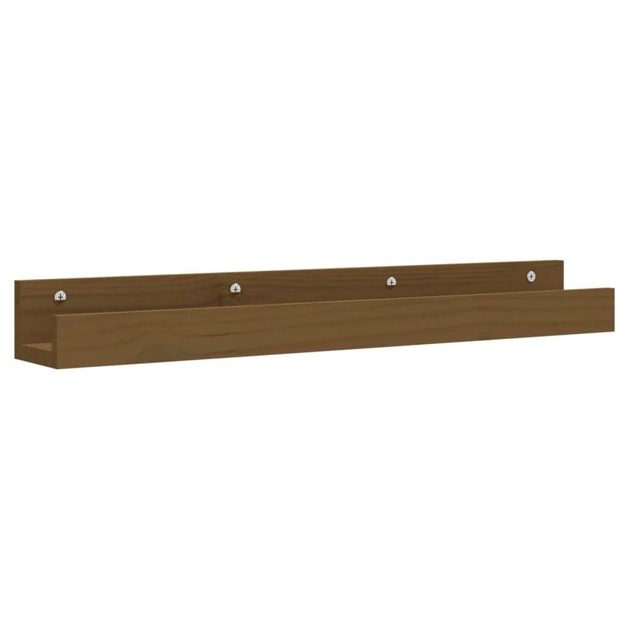 Wandschappen 2 St 80X12X9 Cm Massief Grenenhout Honingbruin