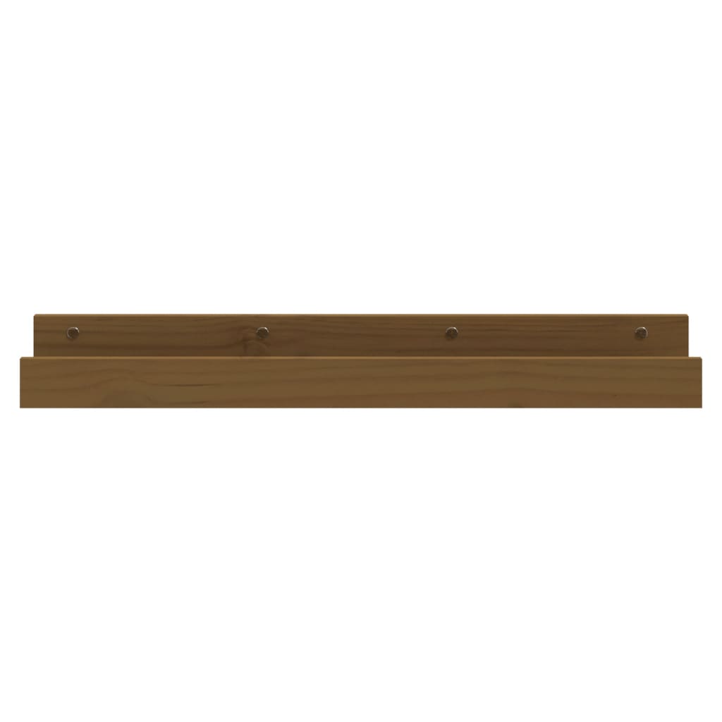 Wandschappen 2 St 80X12X9 Cm Massief Grenenhout Honingbruin