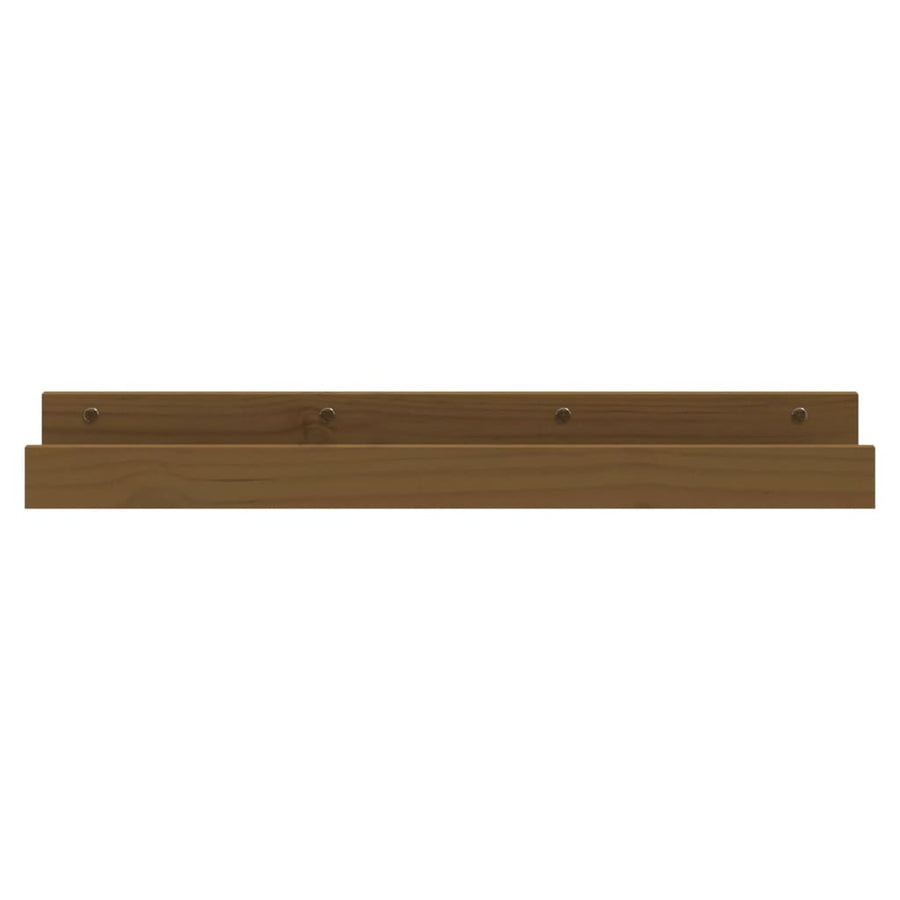 Wandschappen 2 St 80X12X9 Cm Massief Grenenhout Honingbruin