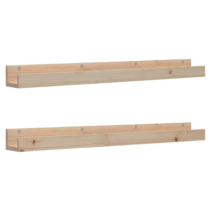 Wandschappen 2 St 110X12X9 Cm Massief Grenenhout 110 x 12 x 9 cm Naturel