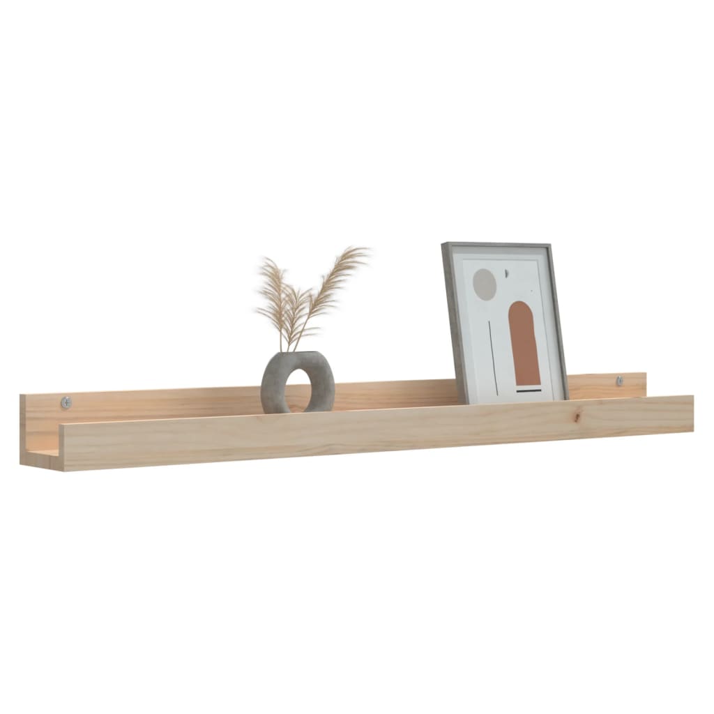 Wandschappen 2 St 110X12X9 Cm Massief Grenenhout 110 x 12 x 9 cm Naturel