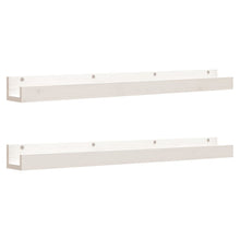 Wandschappen 2 st 110x12x9 cm massief grenenhout wit