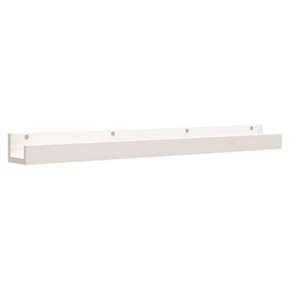 Wandschappen 2 st 110x12x9 cm massief grenenhout wit