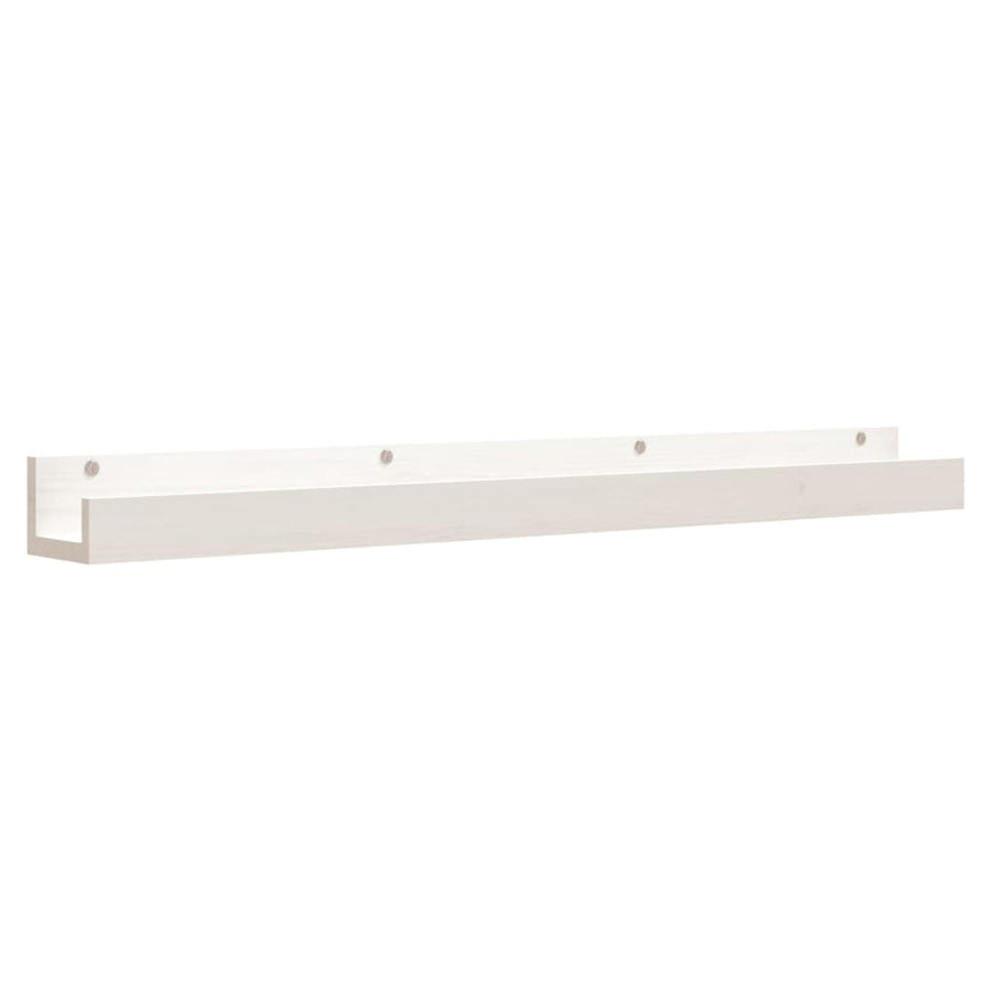 Wandschappen 2 st 110x12x9 cm massief grenenhout wit