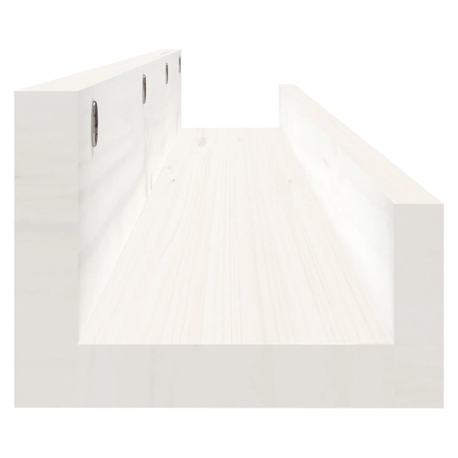 Wandschappen 2 st 110x12x9 cm massief grenenhout wit