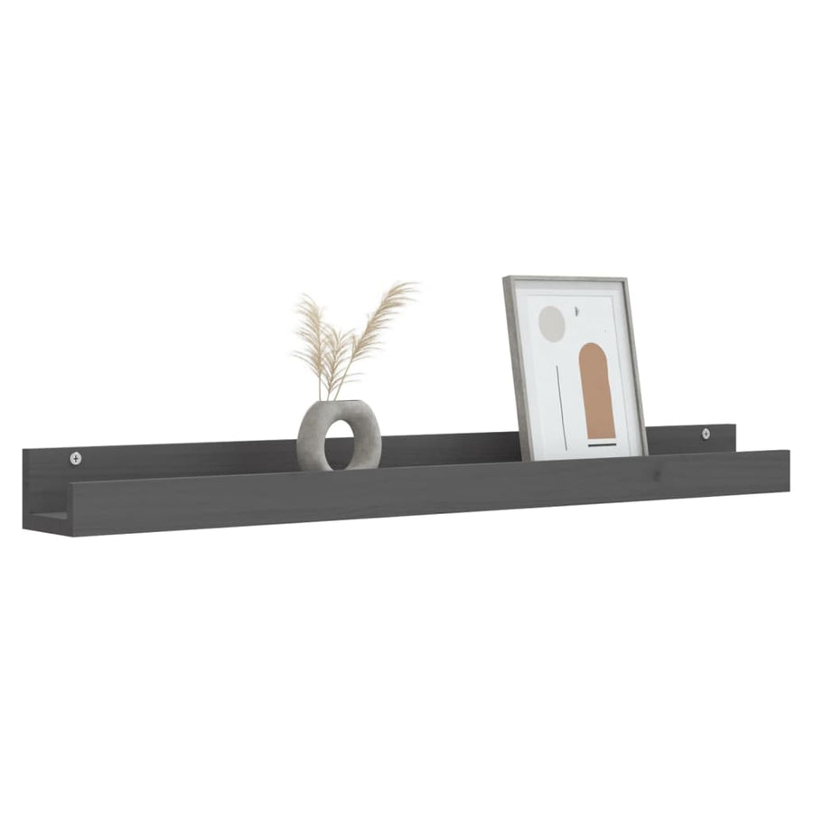 Wandschappen 2 St 110X12X9 Cm Massief Grenenhout Grijs
