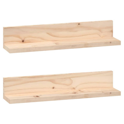 Wandkasten 2 St 50X11X9 Cm Massief Grenenhout 50 x 11 x 9 cm Naturel