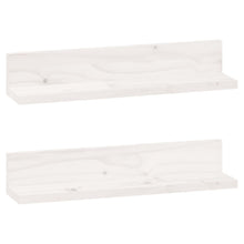 Wandkasten 2 st 50x11x9 cm massief grenenhout wit