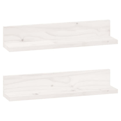 Wandkasten 2 st 50x11x9 cm massief grenenhout wit