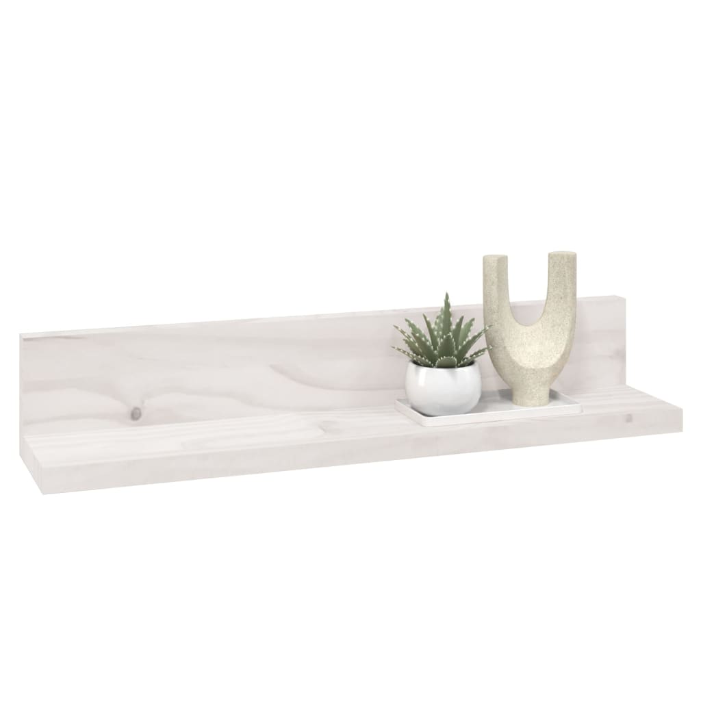 Wandkasten 2 st 50x11x9 cm massief grenenhout wit