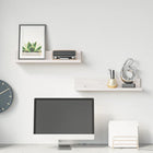 Wandkasten 2 st 50x11x9 cm massief grenenhout wit