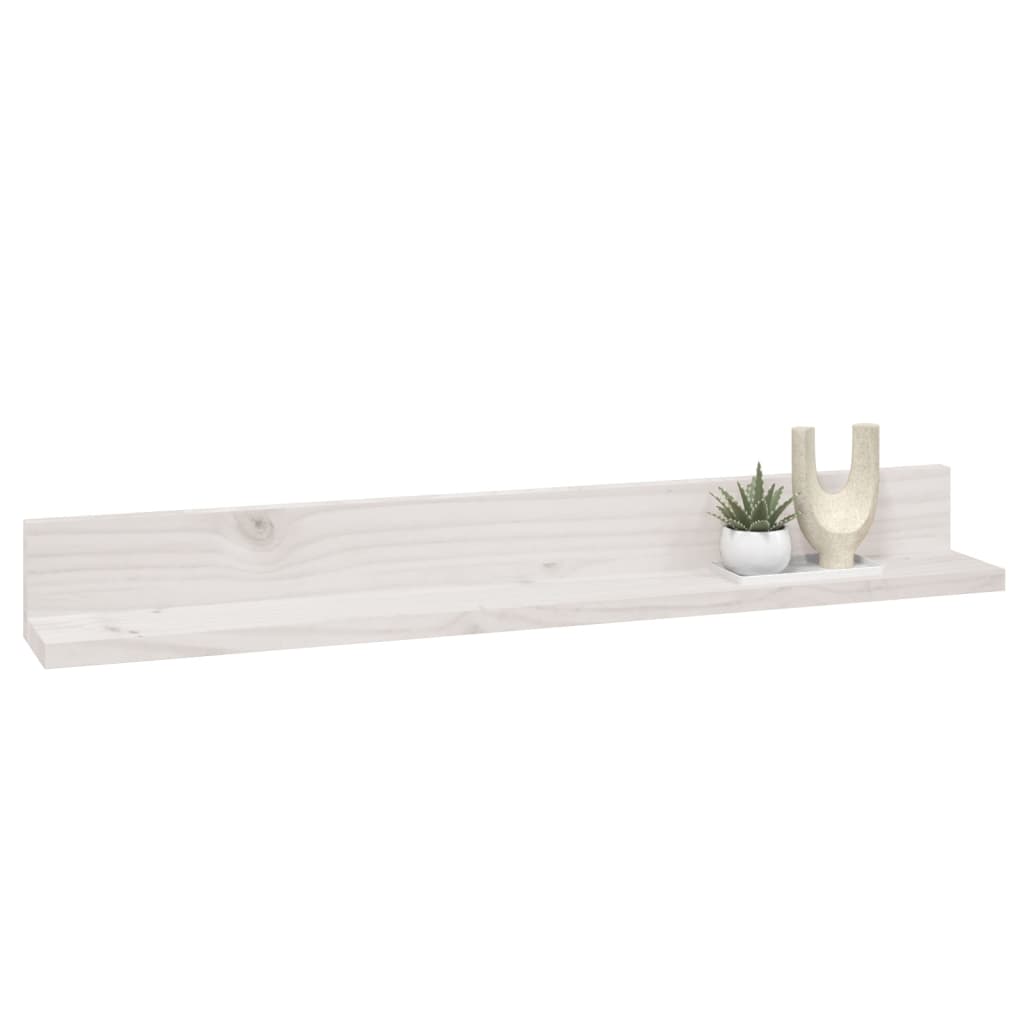 Wandkasten 2 st 80x11x9 cm massief grenenhout wit