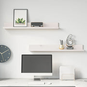 Wall cabinets 2 pcs 80x11x9 cm solid pine white
