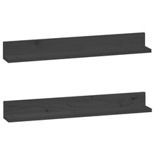 Wandkasten 2 St 80X11X9 Cm Massief Grenenhout Grijs