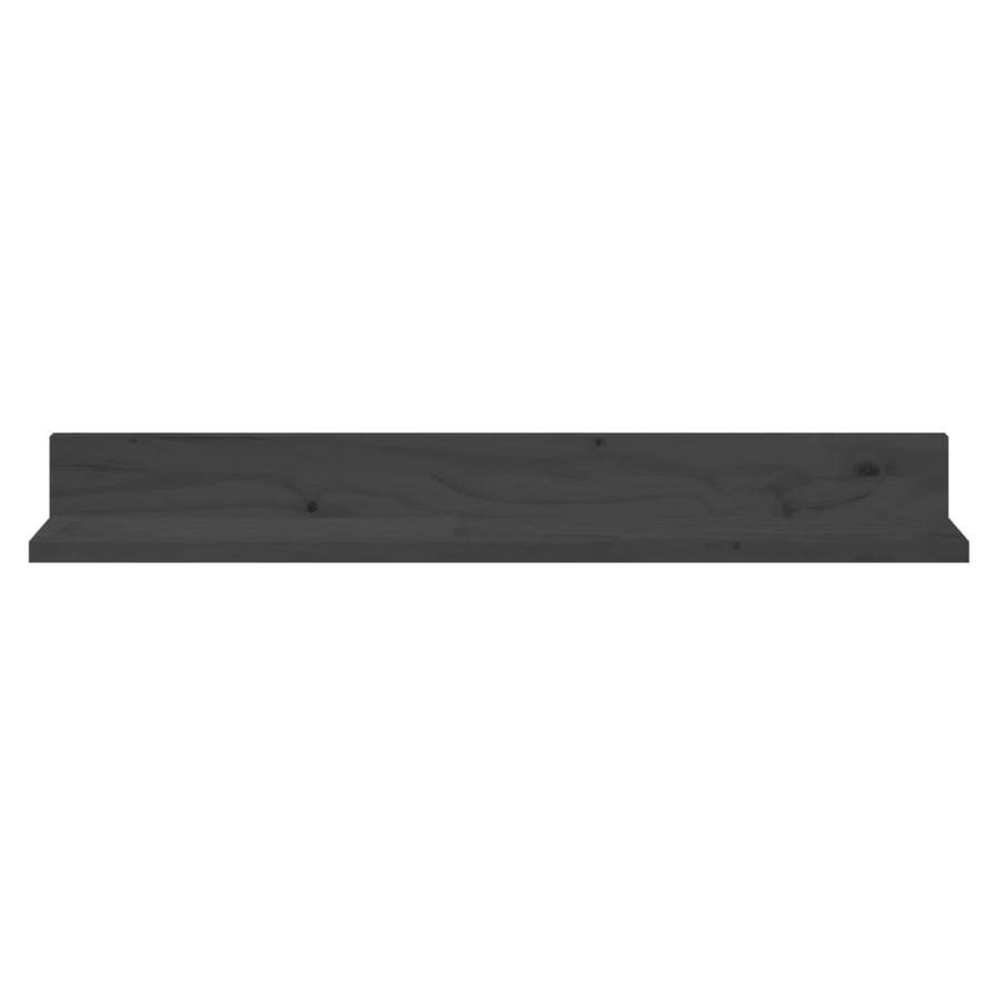Wandkasten 2 St 80X11X9 Cm Massief Grenenhout Grijs