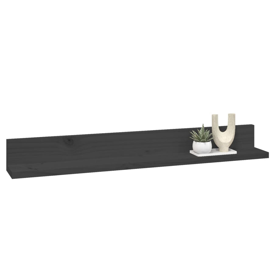 Wandkasten 2 St 80X11X9 Cm Massief Grenenhout Grijs