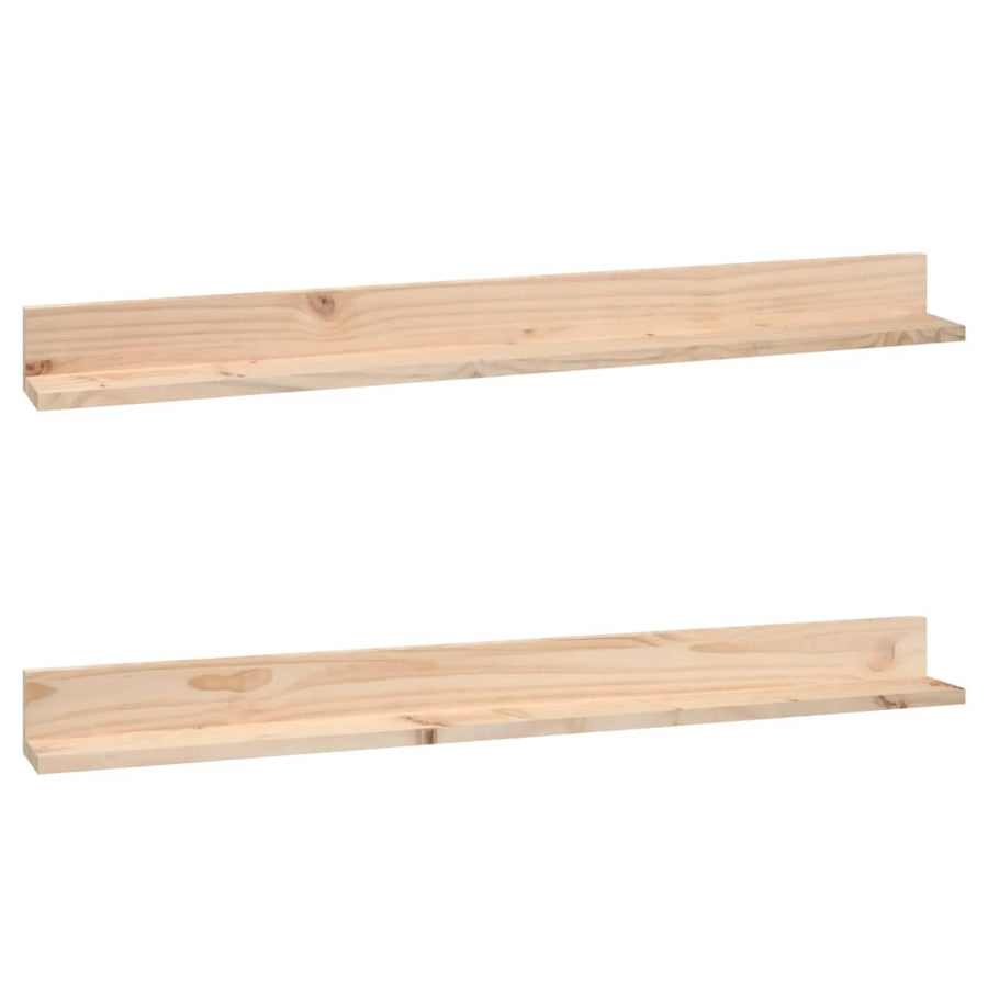 Wandkasten 2 St 110X11X9 Cm Massief Grenenhout 110 x 11 x 9 cm Naturel