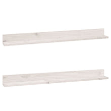 Wandkasten 2 st 110x11x9 cm massief grenenhout wit