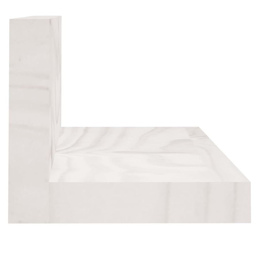 Wandkasten 2 st 110x11x9 cm massief grenenhout wit