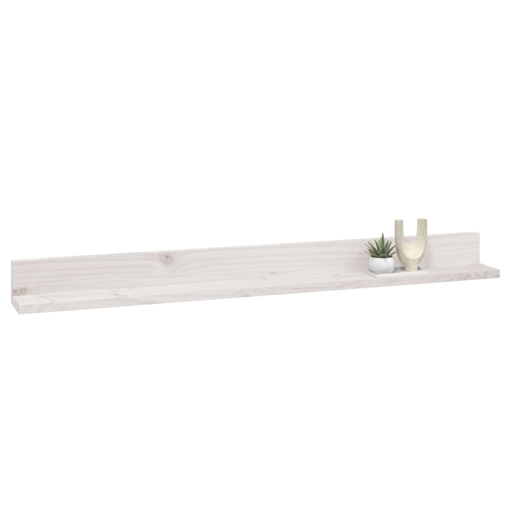Wandkasten 2 st 110x11x9 cm massief grenenhout wit