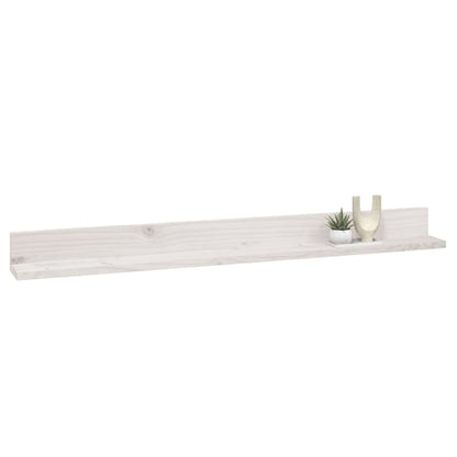 Wandkasten 2 st 110x11x9 cm massief grenenhout wit